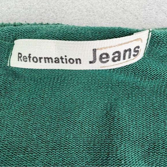 Reformation Green Isla Square Neck Top Women’s XL Whimsical Classic Timeless - Picture 4 of 6
